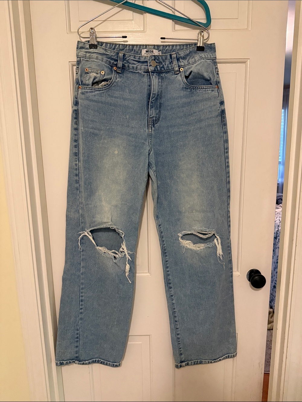 refuge Light Blue Ripped Relaxed Men’s Jeans
